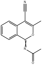 1H-1-ACETYLIMINO-3-METHYLBENZO[C]PYRAN-4-CARBONITRILE 结构式