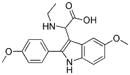 2-(Ethylamino)-2-(5-methoxy-2-(4-methoxyphenyl)-1H-indol-3-yl)acetic acid 结构式