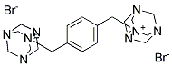 1-[4-(3,5,7-TRIAZA-1-AZONIATRICYCLO[3.3.1.1~3,7~]DEC-1-YLMETHYL)BENZYL]-3,5 ,7-TRIAZA-1-AZONIATRICYCLO[3.3.1.1~3,7~]DECANE DIBROMIDE 结构式