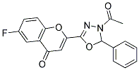 2-(4-Acetyl-5-phenyl-4,5-dihydro-[1,3,4]oxadiazol-2-yl)-6-fluoro-chromen-4-one 结构式