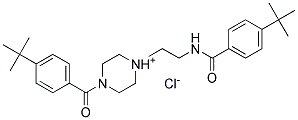 1-[4-(TERT-BUTYL)BENZOYL]-4-(2-([4-(TERT-BUTYL)BENZOYL]AMINO)ETHYL)HEXAHYDROPYRAZIN-4-IUM CHLORIDE 结构式