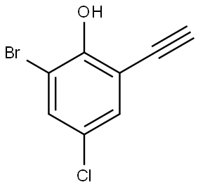 2-溴-4-氯-6-乙炔基苯酚 结构式