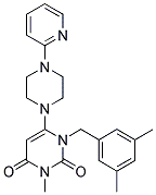 1-(3,5-DIMETHYL-BENZYL)-3-METHYL-6-(4-PYRIDIN-2-YL-PIPERAZIN-1-YL)-1H-PYRIMIDINE-2,4-DIONE 结构式