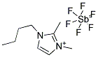 1-丁基-2, 3-二甲基咪唑六氟锑酸盐 结构式