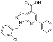 1-(2-CHLOROBENZYL)-6-PHENYL-1H-PYRAZOLO[3,4-B]PYRIDINE-4-CARBOXYLIC ACID 结构式