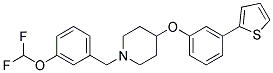 1-[3-(DIFLUOROMETHOXY)BENZYL]-4-[3-(2-THIENYL)PHENOXY]PIPERIDINE 结构式