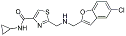 2-(([(5-CHLORO-1-BENZOFURAN-2-YL)METHYL]AMINO)METHYL)-N-CYCLOPROPYL-1,3-THIAZOLE-4-CARBOXAMIDE 结构式