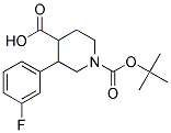 1-(TERT-BUTOXYCARBONYL)-3-(3-FLUOROPHENYL)PIPERIDINE-4-CARBOXYLIC ACID 结构式