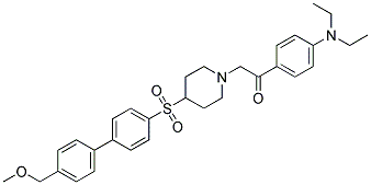 1-[4-(DIETHYLAMINO)PHENYL]-2-(4-([4'-(METHOXYMETHYL)BIPHENYL-4-YL]SULFONYL)PIPERIDIN-1-YL)ETHANONE 结构式