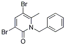 1-BENZYL-3,5-DIBROMO-6-METHYL-1H-PYRIDIN-2-ONE 结构式