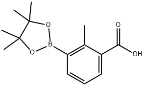 2-METHYL-3-(4,4,5,5-TETRAMETHYL-1,3,2-DIOXABOROLAN-2-YL)BENZOIC ACID 结构式