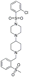 1-[(2-CHLOROPHENYL)SULFONYL]-4-(1-[2-(METHYLSULFONYL)BENZYL]PIPERIDIN-4-YL)PIPERAZINE 结构式