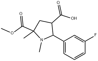 2-(3-FLUOROPHENYL)-5-(METHOXYCARBONYL)-1,5-DIMETHYL-3-PYRROLIDINECARBOXYLIC ACID 结构式