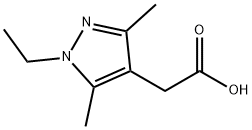 2-(1-乙基-3,5-二甲基-1H-吡唑-4-基)乙酸 结构式