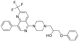 1-PHENOXY-3-(4-[8-PHENYL-2-(TRIFLUOROMETHYL)-1,6-NAPHTHYRIDIN-5-YL]PIPERAZIN-1-YL)PROPAN-2-OL 结构式