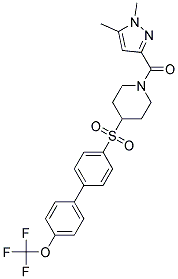 1-[(1,5-DIMETHYL-1H-PYRAZOL-3-YL)CARBONYL]-4-([4'-(TRIFLUOROMETHOXY)BIPHENYL-4-YL]SULFONYL)PIPERIDINE 结构式