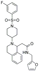 2-(2-(1-[(3-Fluorophenyl)sulfonyl]piperidin-4-yl)-1,2,3,4-tetrahydroisoquinolin-1-yl)-N-(2-furylmethyl)acetamide 结构式