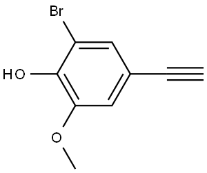 2-溴-4-乙炔基-6-甲氧基苯酚 结构式
