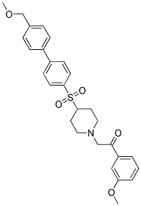 2-(4-([4'-(METHOXYMETHYL)BIPHENYL-4-YL]SULFONYL)PIPERIDIN-1-YL)-1-(3-METHOXYPHENYL)ETHANONE 结构式