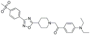 1-[4-(DIETHYLAMINO)PHENYL]-2-(4-(3-[4-(METHYLSULFONYL)PHENYL]-1,2,4-OXADIAZOL-5-YL)PIPERIDIN-1-YL)ETHANONE 结构式