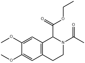 2-ACETYL-6,7-DIMETHOXY-1,2,3,4-TETRAHYDRO-ISOQUINOLINE-1-CARBOXYLIC ACID ETHYL ESTER 结构式