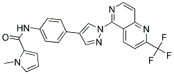 1-METHYL-N-(4-(1-[2-(TRIFLUOROMETHYL)-1,6-NAPHTHYRIDIN-5-YL]-1H-PYRAZOL-4-YL)PHENYL)-1H-PYRROLE-2-CARBOXAMIDE 结构式