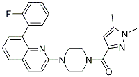 2-(4-[(1,5-DIMETHYL-1H-PYRAZOL-3-YL)CARBONYL]PIPERAZIN-1-YL)-8-(2-FLUOROPHENYL)QUINOLINE 结构式