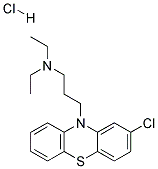 2-chloro-N,N-diethyl-10H-phenothiazine-10-propylamine monohydrochloride  结构式