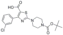 2-(4-Boc-Piperazine-1-Yl)-4-(3-Chlorophenyl)-5-Thiazolecarboxylic Acid 结构式