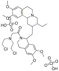 2-[di(2-chloroethyl)amino]-1-{1-[(3-ethyl-9,10-dimethoxy-1,3,4,6,7,11b-hexahydro-2H-pyrido[2,1-a]isoquinolin-2-yl)methyl]-6,7-dimethoxy-1,2,3,4-tetrahydro-2-isoquinolinyl}-1-ethanone diperchlorate 结构式