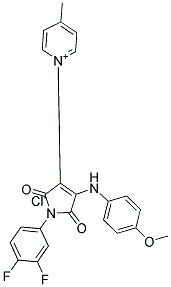 1-[1-(3,4-difluorophenyl)-4-(4-methoxyanilino)-2,5-dioxo-2,5-dihydro-1H-pyrrol-3-yl]-4-methylpyridinium chloride 结构式