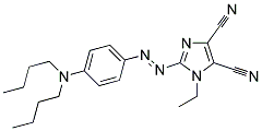 2-(4-Dibutylaminophenylazo)-1-ethyl-1H-imidazole-4,5-dicarbonitrile 结构式