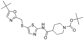 1-BOC-PIPERIDINE-4-CARBOXYLIC ACID [5-(5-TERT-BUTYL-OXAZOL-2-YLMETHYLSULFANYL)-THIAZOL-2-YL]-AMIDE 结构式