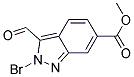 2-BROMO-6-METHOXYCARBONYLINDAZLE-3-CARBOXYALDEHYDE 结构式