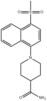 1-[(4-Methylsulfonyl)naphth-1-yl]piperidine-4-carboxamide 结构式