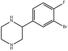 2-(3-Bromo-4-fluorophenyl)piperazine 结构式