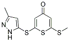 2-(3-Methyl-1H-pyrazol-5-ylthio)-6-methylthio-4H-thiopyran-4-one 结构式