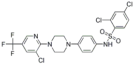 2,4-Cichloro-N-(4-(4-(3-chloro-5-(trifluoromethyl)-2-pyridinyl)piperazino)phenyl)benzenesulfonamide 结构式
