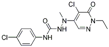 2-(5-Chloro-1-ethyl-6-oxo-1,6-dihydro-4-pyridazinyl)-N-(4-chlorophenyl)-2-methyl-1-hydrazinecarboxamide 结构式