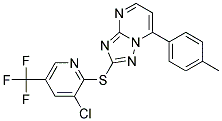 2-((3-Chloro-5-(trifluoromethyl)-2-pyridinyl)sulfanyl)-7-(4-methylphenyl)(1,2,4)triazolo[1,5-a]pyrimidine 结构式