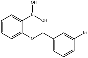 2-(3'-BROMOBENZYLOXY)PHENYLBORONIC ACID 结构式