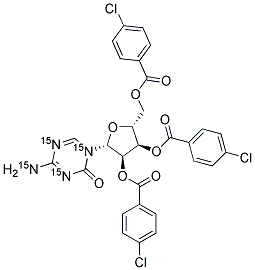 2',3',5'-TRI-O-(4-CHLOROBENZOYL)-5-AZACYTIDINE-15N4 结构式