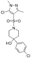 1-[(5-CHLORO-1,3-DIMETHYL-1H-PYRAZOL-4-YL)SULPHONYL]-4-(4-CHLOROPHENYL)PIPERIDIN-4-OL 结构式