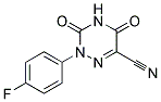 2-(4-Fluorophenyl)-3,5-dioxo-2,3,4,5-tetrahydro-1,2,4-triazine-6-carbonitril 结构式