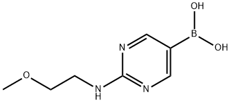 (2-[(2-METHOXYETHYL)AMINO]PYRIMIDIN-5-YL)BORONIC ACID 结构式