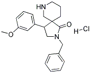 2-Benzyl-4-(3-methoxyphenyl)-2,7-diazaspiro[4.5]decan-1-one hydrochloride 结构式