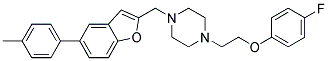 1-[2-(4-FLUOROPHENOXY)ETHYL]-4-([5-(4-METHYLPHENYL)-1-BENZOFURAN-2-YL]METHYL)PIPERAZINE 结构式