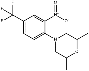 2,6-DIMETHYL-4-[2-NITRO-4-(TRIFLUOROMETHYL)PHENYL]MORPHOLINE 结构式