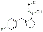1-(4-FLUORO-BENZYL)-PYRROLIDINE-2-CARBOXYLIC ACID HYDROCHLORIDE 结构式