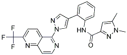 1,5-DIMETHYL-N-(2-(1-[2-(TRIFLUOROMETHYL)-1,6-NAPHTHYRIDIN-5-YL]-1H-PYRAZOL-4-YL)PHENYL)-1H-PYRAZOLE-3-CARBOXAMIDE 结构式